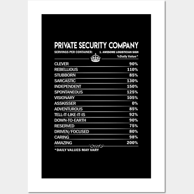 Private Security Company T Shirt - Private Security Company Factors Daily Gift Item Tee Wall Art by Jolly358